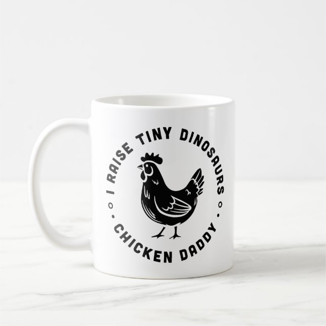 Chicken älskare pappa jag uppfostrar små dinosauri kaffemugg (Vänster)