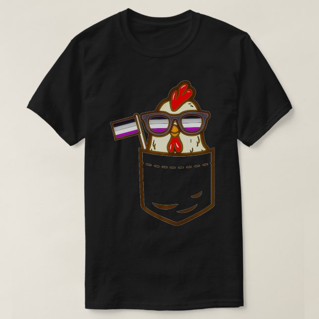 Chicken Animal Pocket Farm LGBTQ Aseual Flagga Ace T Shirt (Design framsida)