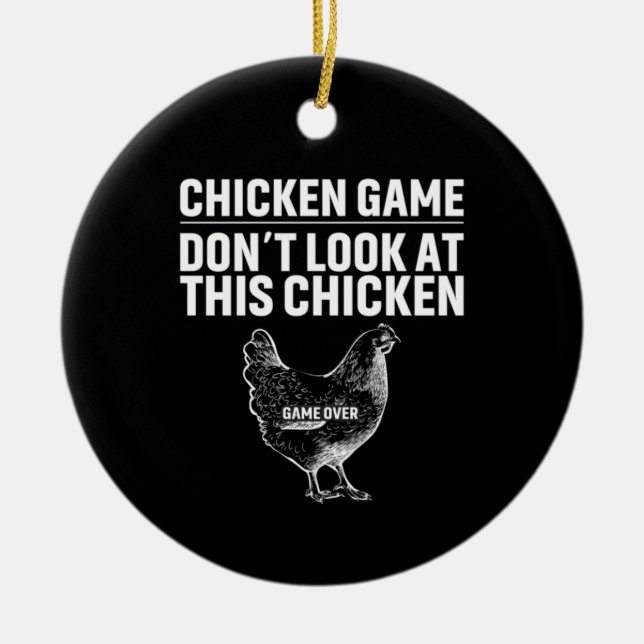 Chicken Art Chicken Game Julgransprydnad Keramik (Framsidan)