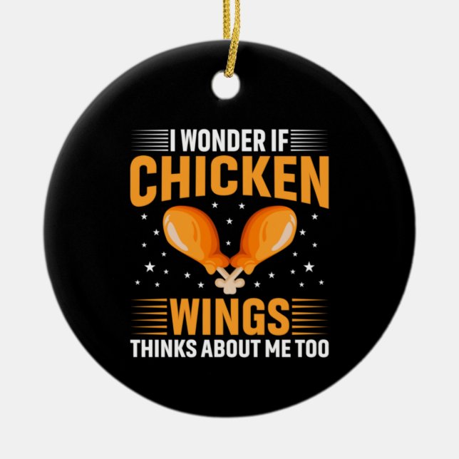 Chicken Art Chicken Vinge Julgransprydnad Keramik (Framsidan)