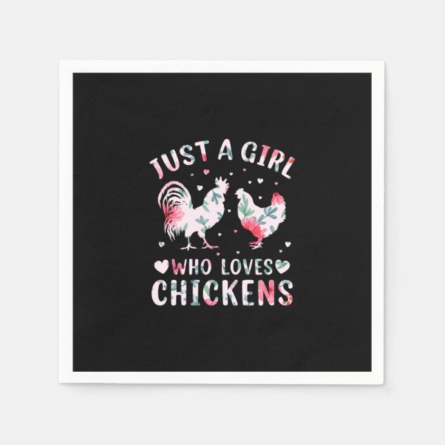 Chicken Art Girl som Kärlek Chickens Pappersservett (Framsidan)