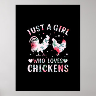 Chicken Art Girl som Kärlek Chickens Poster