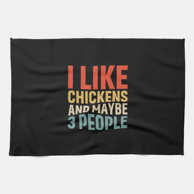 Chicken Art I gillar kycklingar Kökshandduk (Horisontell)