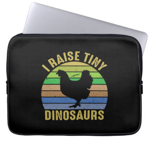 Chicken Art I Raise Tiny Dinosaurs Laptop Fodral