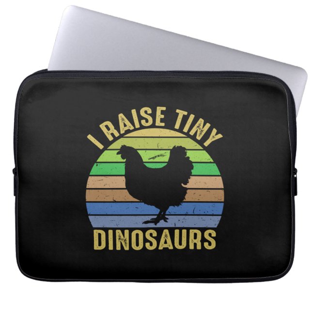 Chicken Art I Raise Tiny Dinosaurs Laptop Fodral (Framsidan)