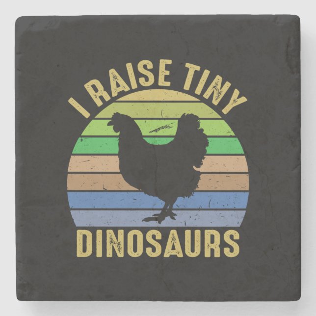 Chicken Art I Raise Tiny Dinosaurs Stenunderlägg (Framsidan)