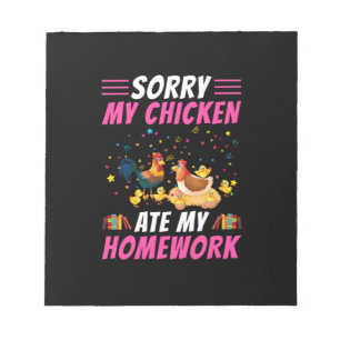 Chicken Art My Chicken Ate Min hemläxa Anteckningsblock