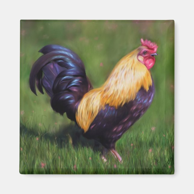 Chicken Art Stuart Bantam Tupp Magnet (Framsidan)
