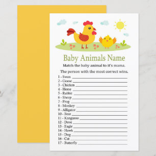 Chicken Baby djur Namn Game