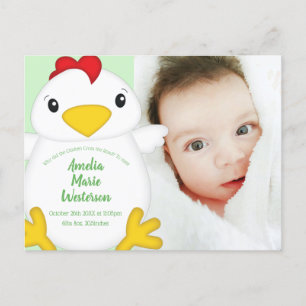 Chicken Baby Shower Farm Vykort