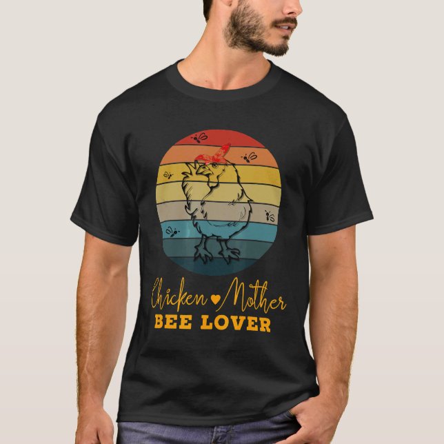 Chicken Backyard Hen Bee Bebiodlingseper HonungsAd T Shirt (Framsida)