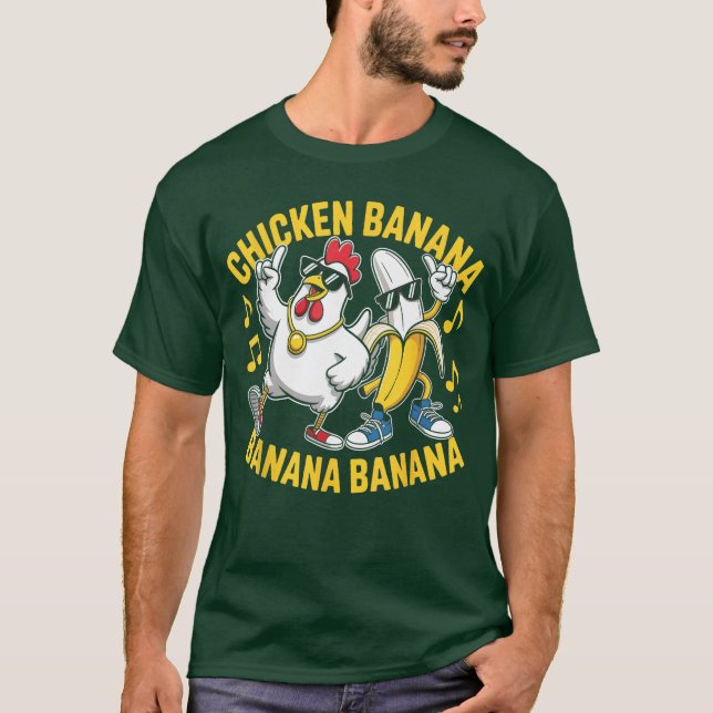 Chicken Banana Banana Banana Music Lover Musician  T Shirt (Framsida)