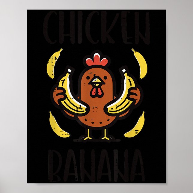 Chicken Banana Cute Sång Dance Fruit Kids Youth me Poster (Framsidan)