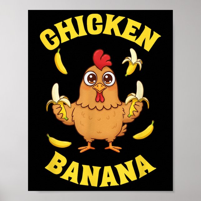 Chicken Banana Funny Poster (Framsidan)