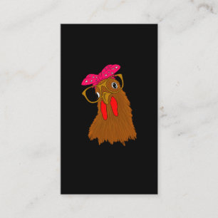 Chicken Bandana Crazy Farm Mamma Animal Lover Visitkort