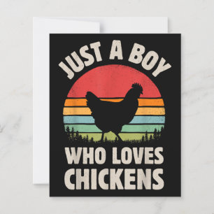Chicken bara en pojke som Kärlek Retro Farm Animal