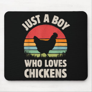 Chicken bara en pojke som Kärlek Retro Farm Animal Musmatta