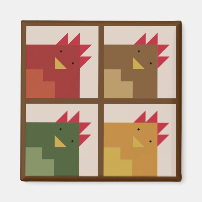 Chicken Barn Quilt Magnet (Framsidan)