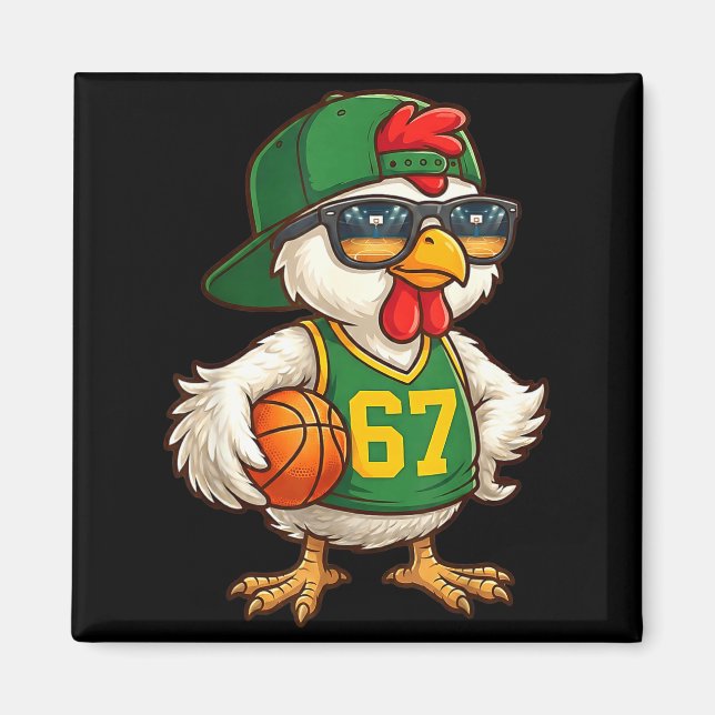Chicken Basketball 67 Gen Alpha Slang Srts Men Boy Magnet (Framsidan)