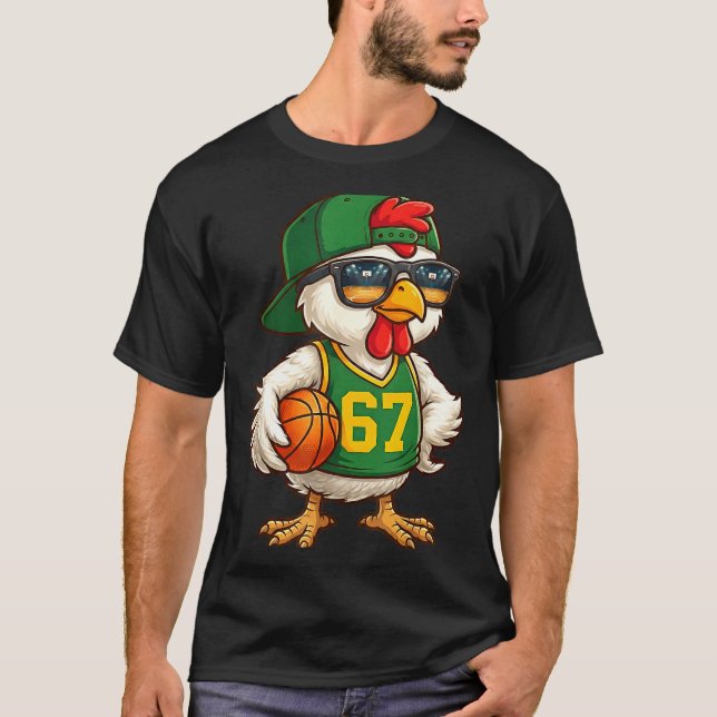 Chicken Basketball 67 Gen Alpha Slang Srts Men Boy T Shirt (Framsida)
