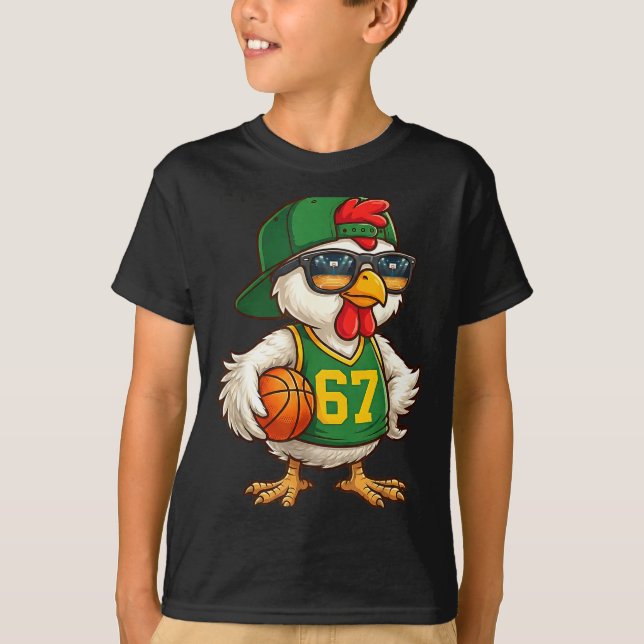 Chicken Basketball 67 Gen Alpha Slang Srts Men Boy T Shirt (Framsida)