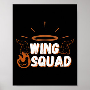 Chicken Bbq Vingar Squad Family Party Vinge Älskar Poster