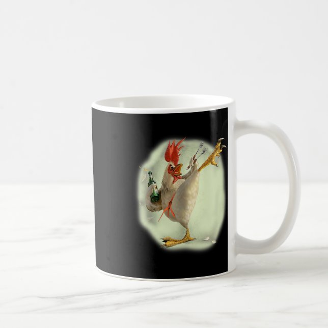 Chicken Beer Karate Coola Chicken Funny Chicke Kaffemugg (Höger)
