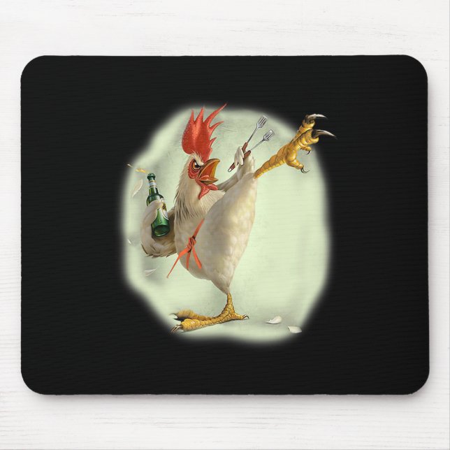 Chicken Beer Karate Coola Chicken Funny Chicke Musmatta (Framsidan)