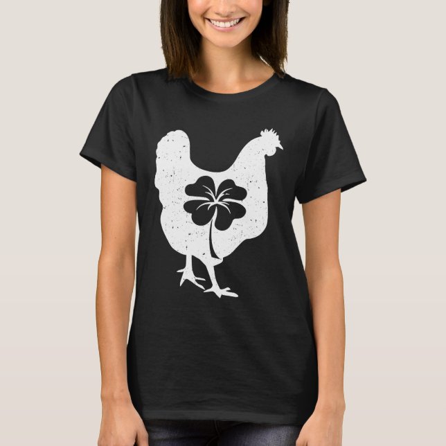 Chicken Bird Hen Shamrock St patricks day Saint Pa T Shirt (Framsida)