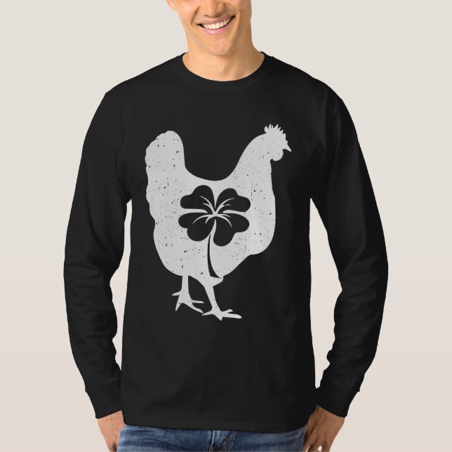 Chicken Bird Hen Shamrock St Patricks Day Saint Pa T Shirt (Framsida)