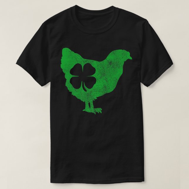 Chicken Bird Hen Shamrock St T Shirt (Design framsida)