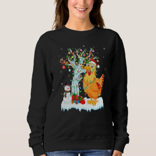 Chicken Bird Julafton Träd Lighting Santa Hat Chic T Shirt