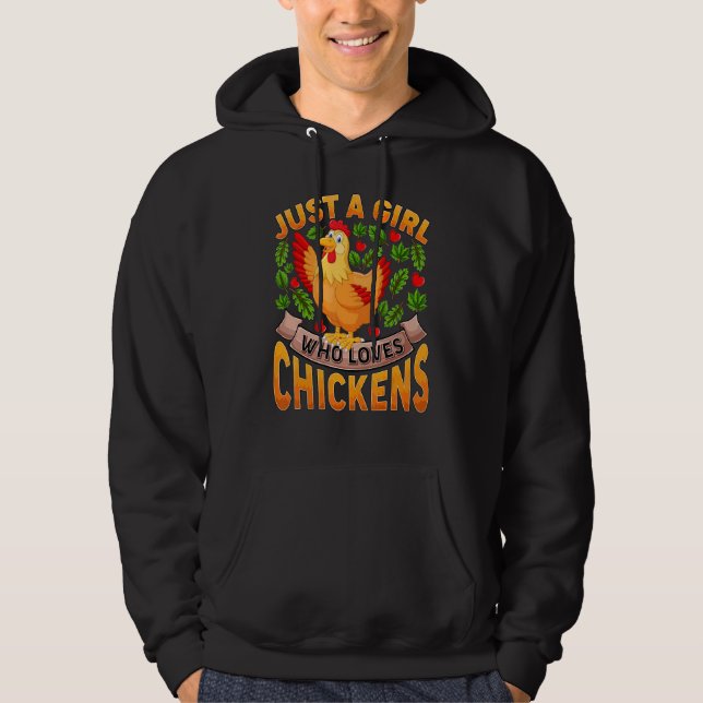 Chicken Bird  Just A Girl Who Loves Chickens Hoodie (Framsida)