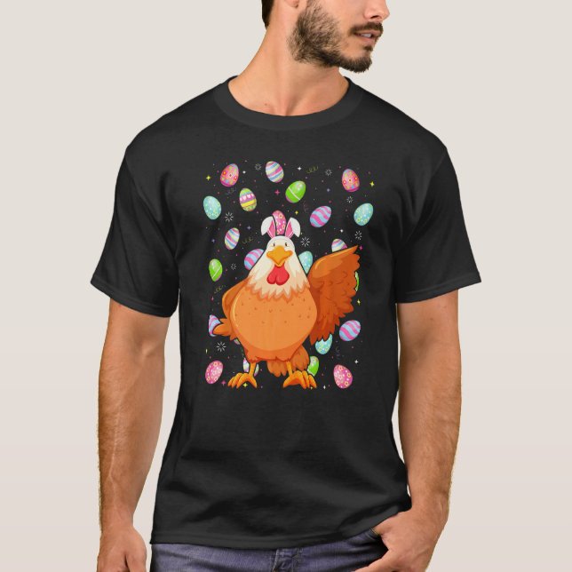Chicken Bird Påskägg Funny Chicken Påsk Sund T Shirt (Framsida)