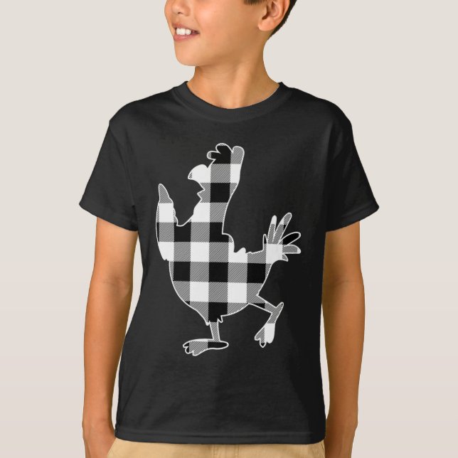 Chicken Black&amp; White Buffalo Play Merry Chri T Shirt (Framsida)