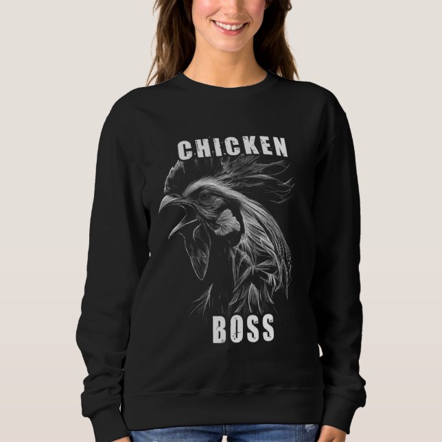 Chicken Boss cooler Hahn für Landwirt oder Bauer T Shirt (Framsida)
