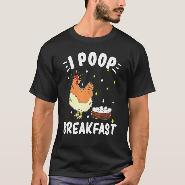 Chicken Breakfast Hen Lutvärg Eggs Poultry Thmet T Shirt (Framsida)