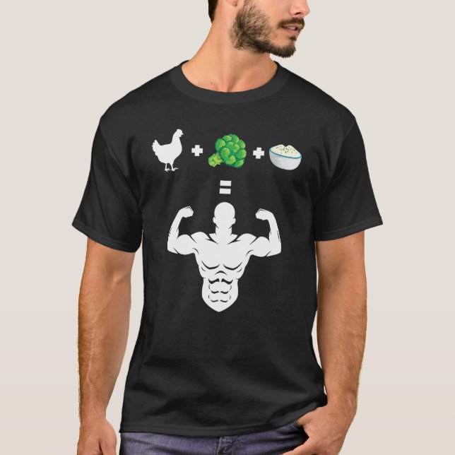 Chicken Broccoli Rice Bodybuilder Fun Broccoli Lov T Shirt (Framsida)