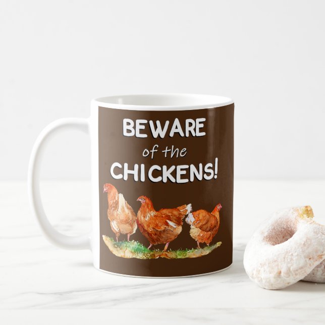 Chicken Brown Hen Free Range Poultry Farmer Women Kaffemugg (Med munk)