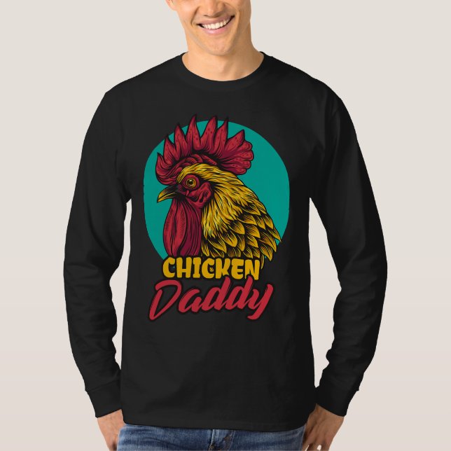 Chicken Butt Chicken Pappa Farmer T Shirt (Framsida)
