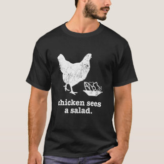 Chicken Caesar Salad Joke Chicken Sees A Salad Pap T Shirt
