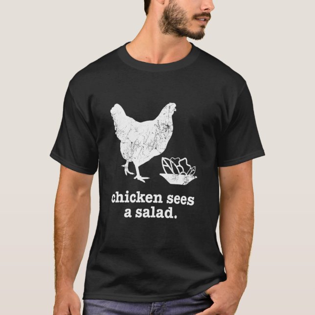 Chicken Caesar Salad Joke Chicken Sees A Salad Pap T Shirt (Framsida)
