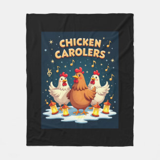 Chicken Carolers Fleecefilt