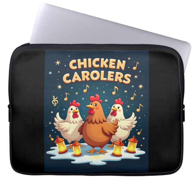 Chicken Carolers Laptop Fodral (Framsidan)