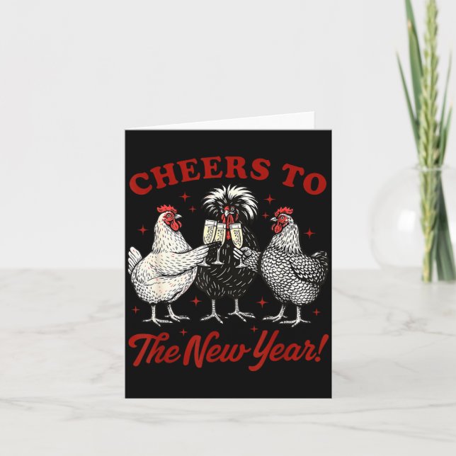 Chicken Cheers To The New Year  Kort (Framsida)