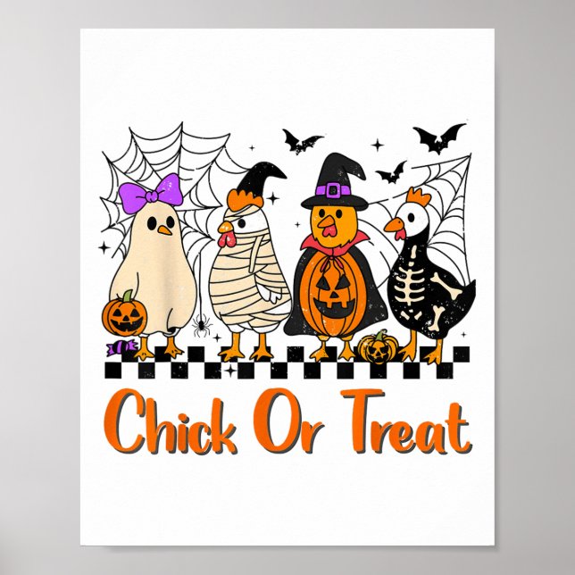 Chicken Chick eller Beat Funny Halloween Costume F Poster (Framsidan)