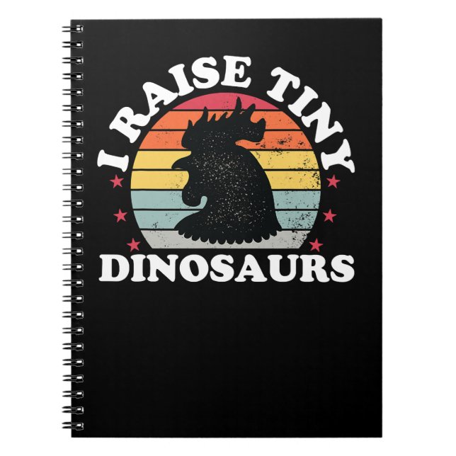 Chicken Chick I Raise Tiny Dinosaurs Funny Chicken Anteckningsbok (Framsidan)