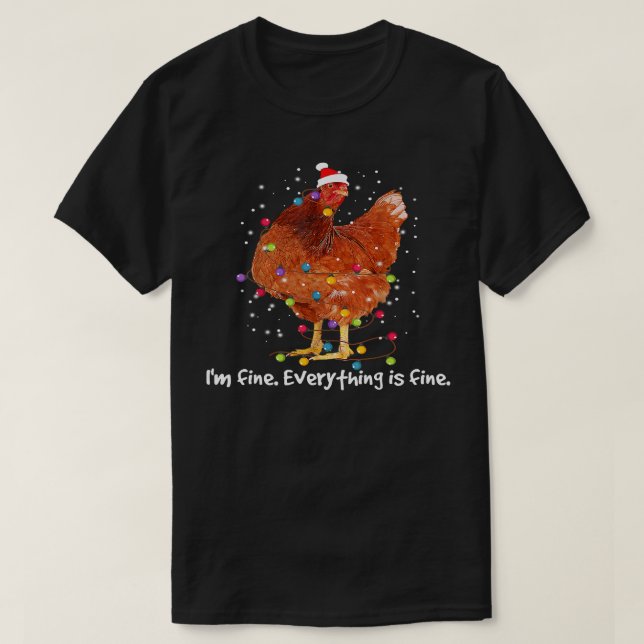 Chicken Chicken Julafton Ljus Im Bra Allt är T Shirt (Design framsida)