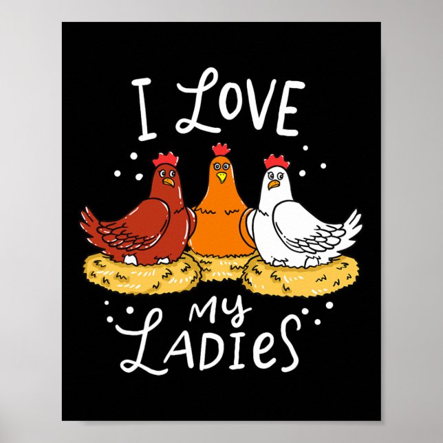 Chicken Chicks Eggs Farmer Funny Gift Poster (Framsidan)