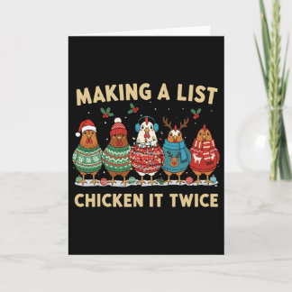 Chicken Christmas Shirt, Making A List Chicken It  Kort